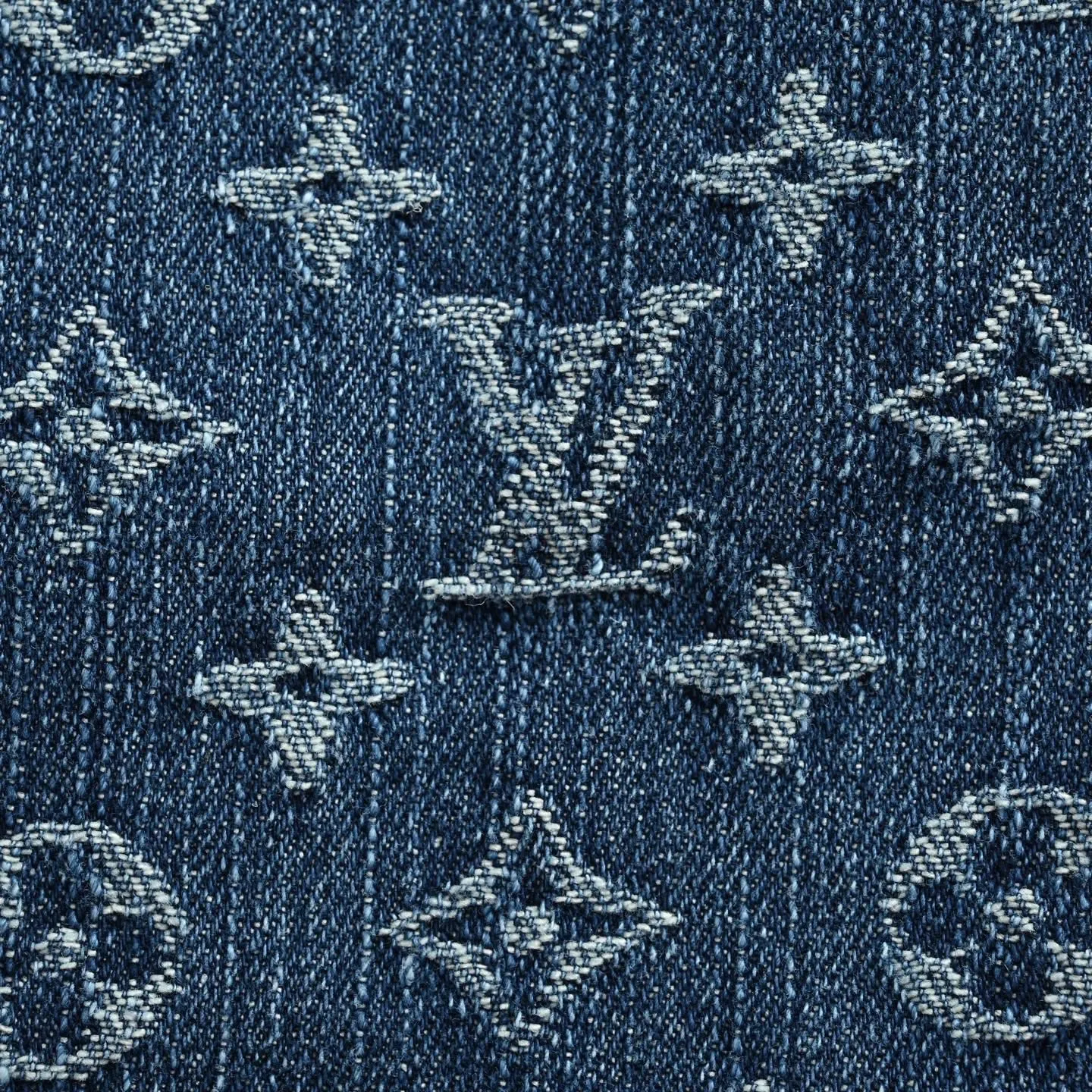 Louis Vuitton/Louis Vuitton all-over presbyopia jacquard suit six-point denim shorts